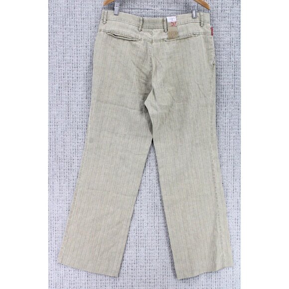 Alberto Pants Mens Size 34x34 Brown Striped Stretch Comfortable Flat Front NWT - Picture 8 of 12